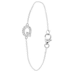 Lucardi Zilveren armband alfabet met zirkonia - c