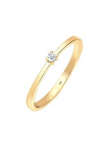 Elli DIAMONDS Dames Verlovingsring met Diamant (0,03 ct) in 925 Sterling Zilver Goud