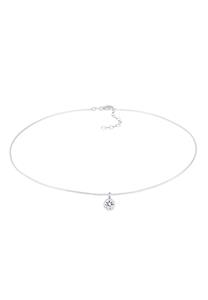 Elli Dames Choker Eenzaam Venetiaans met Kristal in 925 Sterling Zilver