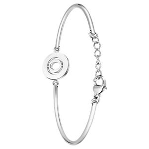 Lucardi Armband 'Alfabet L' Staal 20cm