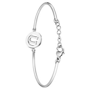 Lucardi Armband 'Alfabet L' Staal 20cm