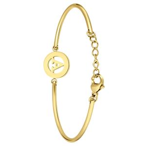 Lucardi Armband 'Alfabet D' Staal 20cm