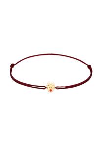 Elli Dames rendier hanger kerst met nylon rood in 925 sterling zilver verguld