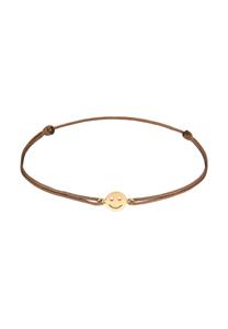 Elli Dames Lachend Gezicht Symbool met Nylon Rood in 925 sterling zilver verguld