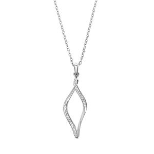 Amor Ketting met hanger voor dames, roestvrij staal, zirkonia synth.