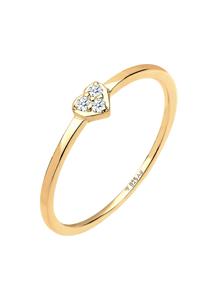 Elli DIAMONDS Dames eenzaam hart symbool met diamant (0.04 ct.) in 925 sterling zilver