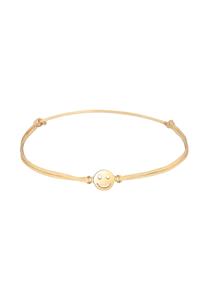 Elli Dames Lachend Gezicht Symbool met Nylon Rood in 925 sterling zilver verguld
