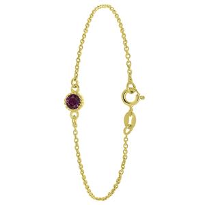 Lucardi Zilveren armband goldplated geboortesteen - maart