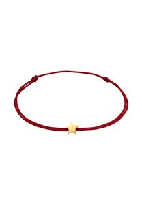 Elli Dames Ster Symbool Astro met Nylon Donkerrood in 925 Sterling Zilver Verguld