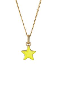 Elli Kinderen Hanger Ster met Emaille geel 925 Sterling zilver Verguld