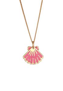 Elli Dames hanger mossel zee met emaille in 925 sterling zilver verguld