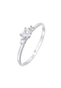 Elli Dames verlovingsring hart met zirkonia kristal in 925 sterling zilver