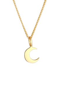 Elli Dames Maan Halve Maan Astro Basic Pantserketting van verguld 925 Sterling Zilver