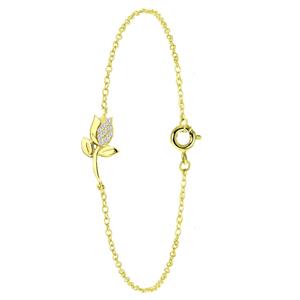 Lucardi Armband Zilver - goudkleurig
