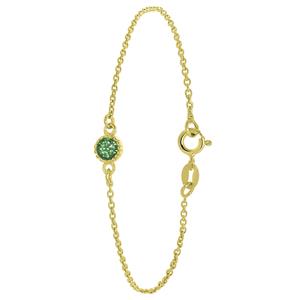 Lucardi Zilveren armband goldplated geboortesteen - maart