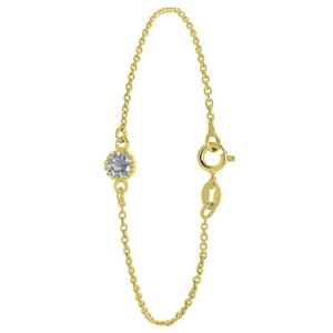 Lucardi Zilveren armband goldplated geboortesteen - maart
