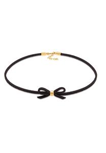 Elli dames choker velours look zwart 925 sterling zilver verguld