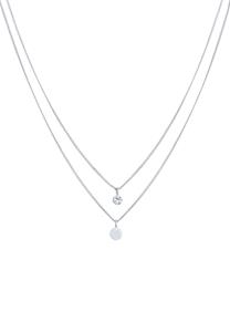 Elli Dames laagje plaatje basis met kristal in 925 sterling zilver