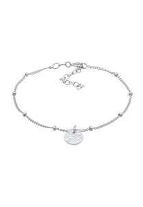 Elli Dames Bol Plaatje Disk Gehamerd in 925 Sterling Zilver