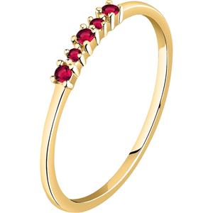 Live Diamond Damesring Geelgoud 375 geelgoud, rood