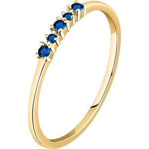 Live Diamond Damesring Geelgoud 375 blauw, geelgoud