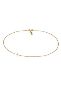 Elli Dames Choker Eenzaam met Zirkonia Kristal in 925 Sterling Zilver