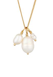 Elli PREMIUM Elli PREMIUM halsketting dames barok met zoetwater gekweekte parels in 925 sterling zilver verguld