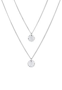 Elli Dames Laagje plaatje hanger gehamerd in 925 sterling zilver