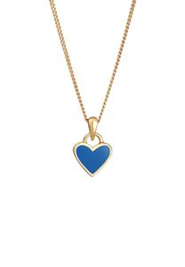 Elli Dames Hart Hanger Liefde met Emaille rood in 925 Sterling Zilver Verguld