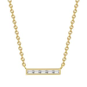 Glanzstücke München Silberkette gelbgold, Kette mit Anhänger Sterling Silber gelbgold Zirkonia weiß