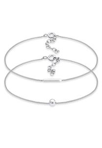 Elli Dames Geo Look Basic Bar Ball Trend Blogger Minimal Verstelbaar in 925 Sterling Zilver