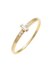 Elli DIAMONDS Dames Eenvoudige Elegant met Topaas Edelsteen en Diamant (0,04 ct.) in 585 Geelgoud Goud