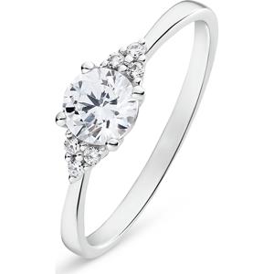 FAVS Fingerring FAVS Damen-Damenring 375er Weißgold 1 Zirkonia, Zirkonia