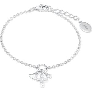 S.Oliver Armband voor meisjes, sterling zilver 925, zirkonia (synth.) kruis