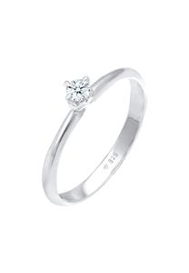 Elli DIAMONDS Dames Solitaire Ring Filigraan Klassiek met Diamant (0.11 ct.) in 925 Sterling Zilver
