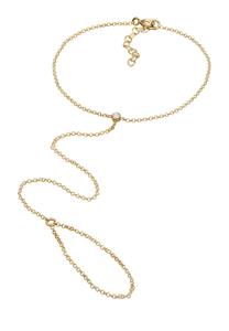 Elli Dames Handketting Elegant met kristallen in 925 Sterling Zilver verguld