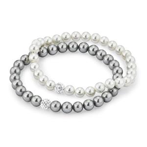 Amor Armband voor dames, 925 sterling zilver, gesynthetiseerde zirkonia, glazen kraal