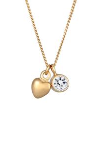 Elli Dames Hanger Eenzaam Liefde met kristal in 925 sterling zilver verguld