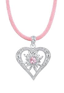Elli Dames hart Edelweiss met kristallen in 925 sterling zilver