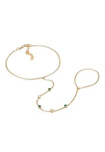Elli Dames Handketting accessoire Fonkelend met kristallen in 925 sterling zilver Verguld