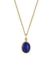 Elli Dames Druppelhanger Statement met Lapis Lazuli Steen gemaakt van verguld 925 Sterling Zilver
