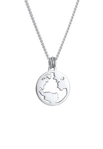 KUZZOI Heren munten Hanger wereldbol in 925 sterling zilver
