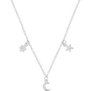 s.Oliver Junior Kette mit Anhänger Sonne, Mond und Sterne, 2036883, mit Zirkonia (synth)