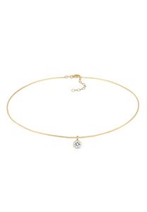 Elli Dames Choker Eenzaam Venetiaans met Kristal in 925 Sterling Zilver