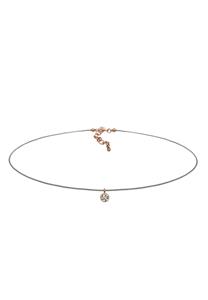 Elli Dames choker nylon met kristal in 925 sterling zilver