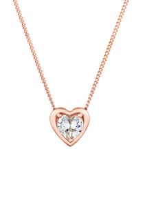 Elli Dames Hart Hanger Liefde met Cubic Zirconia Kristallen in 925 Sterling Zilver Verguld