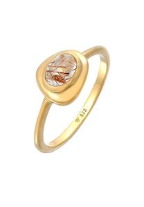 Elli PREMIUM Dames Engel Haar Ovaal met Kwarts Edelsteen in 925 Sterling Zilver Verguld