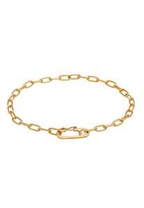 Elli Damesketting Ovaal Verstelbaar Trend van 925 Sterling Zilver verguld