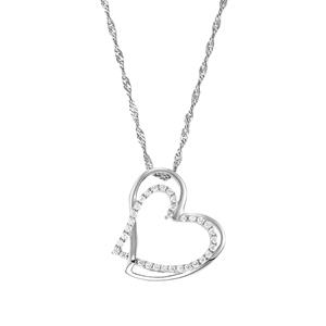 amor Ketting met hanger voor dames, 925 Sterling zilver, zirkonia synth. | Hart