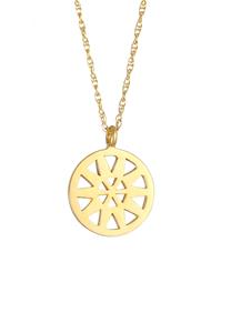 Elli Dames Statement Ketting Ornament Hanger Geo Look in 925 Sterling Zilver Verguld